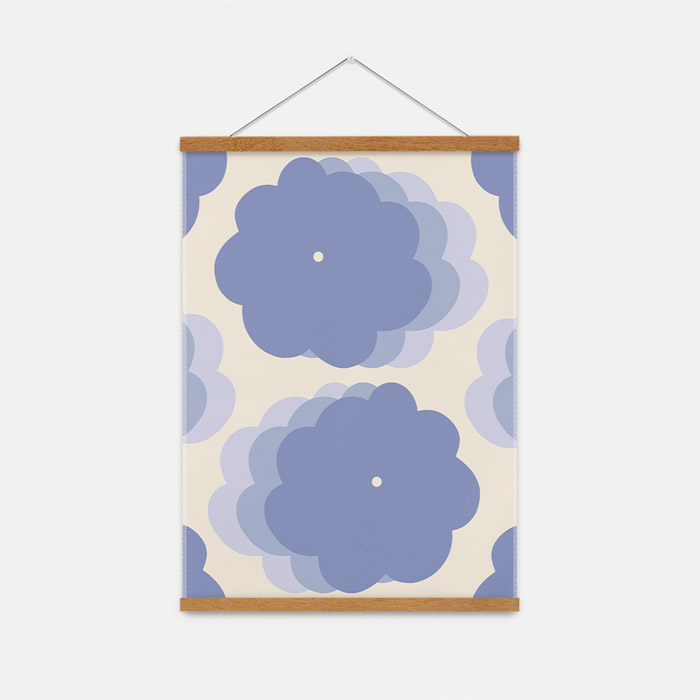 Flowers_Periwinkle blue hue 패브릭 포스터 소형