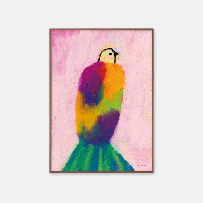 뚜누 요시코 하다 작가 Colorful bird 포스터