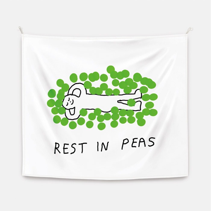 뚜누 베이글 테라피 작가 Rest in peas 패브릭 포스터 대형