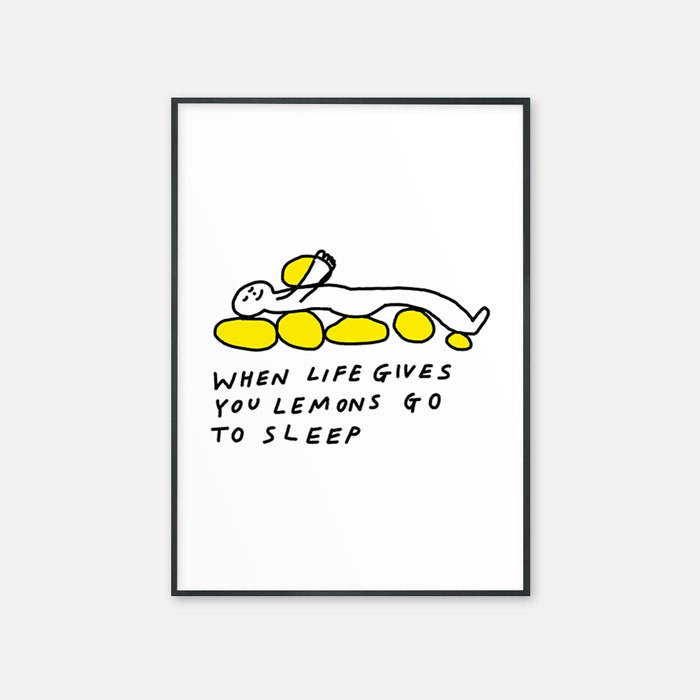 뚜누 베이글 테라피 작가 When life gives you lemons go to sleep 포스터