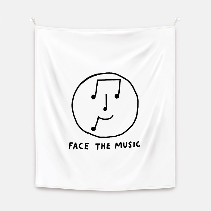 뚜누 베이글 테라피 작가 Face the music 패브릭 포스터 대형